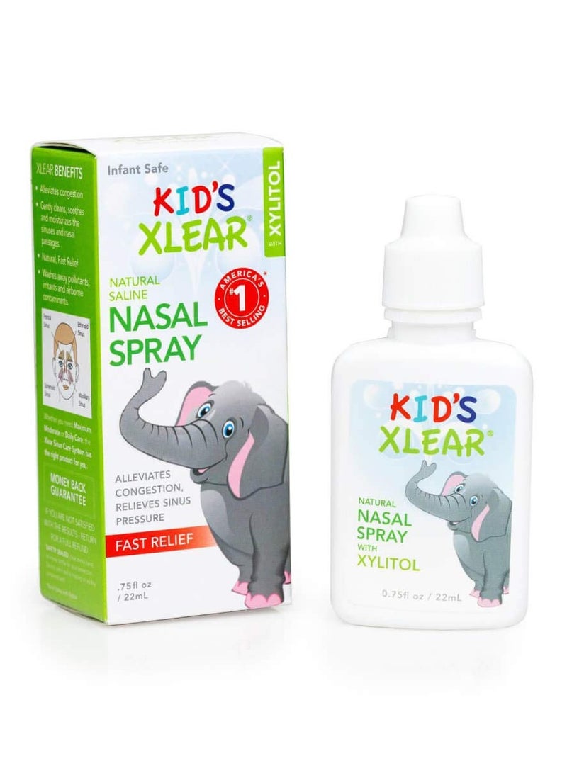 إكسلير Xlear, Kid's Xlear، بخاخ الأنف الملحي، 0.75 أونصة سائلة (22 مل) - Image 2