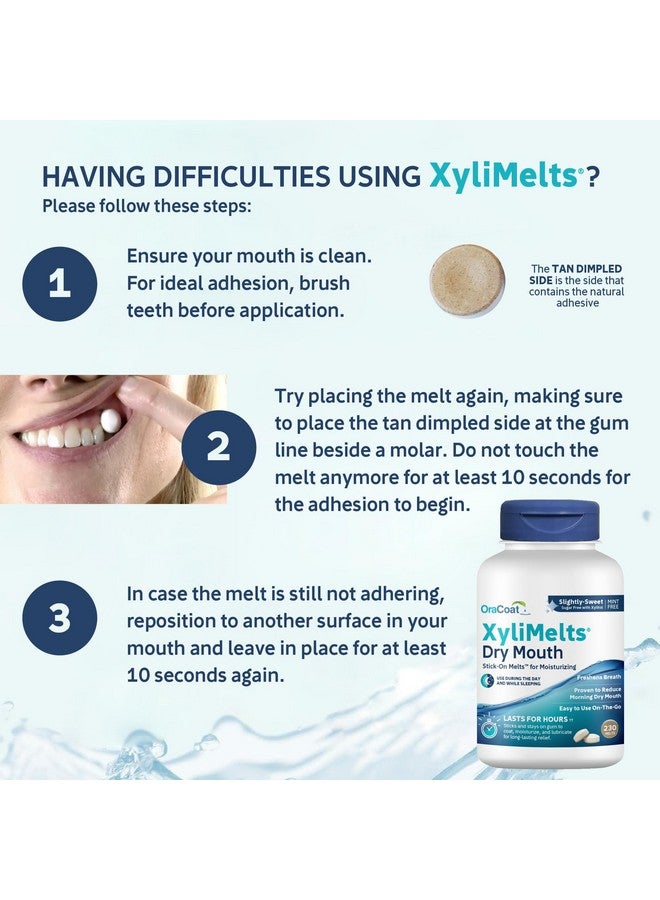 Oracoat XyliMelts Dry Mouth Relief Oral Adhering Discs Slightly Sweet with Xylitol, for Dry Mouth, Stimulates Saliva, Non-Acidic, Day and Night Use, Time Release for up to 8 Hours, 230 Count - Image 3