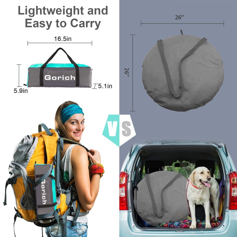 Gorich Beach Tent Sun Shelter for 3/4/6/8/10 Person with UPF 50ï¼‹ UV Protection, Lightweight & Easy Setup Beach Shade Canopy, Portable Beach Shade Tent Beach Cabana - Image 5