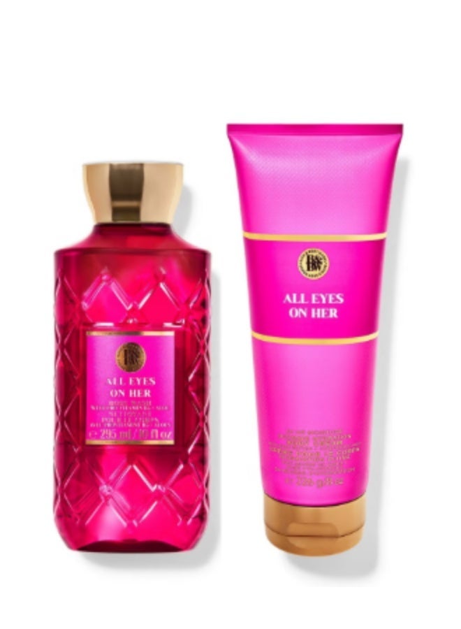 Bath & Body Works مجموعة غسول الجسم وكريم الجسم "كل الأنظار عليها" - Image 1