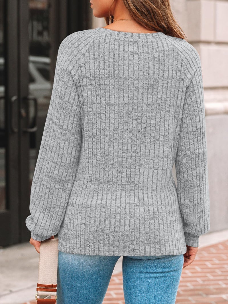 AUTOMET Womens Long Sleeve T Shirts Casual Tunic Work Tops Spring Plus Size Sweaters Date Night Outfit 2026 Dressy Blouse Grey S - Image 4