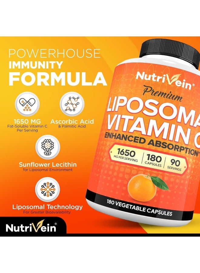 Nutrivein Liposomal Vitamin C Capsules 180 Count for Adults - Image 3
