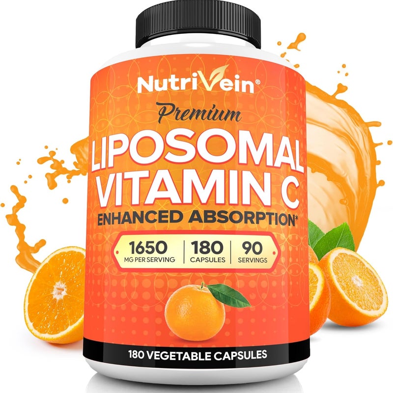 Nutrivein Liposomal Vitamin C Capsules 180 Count for Adults - Image 1
