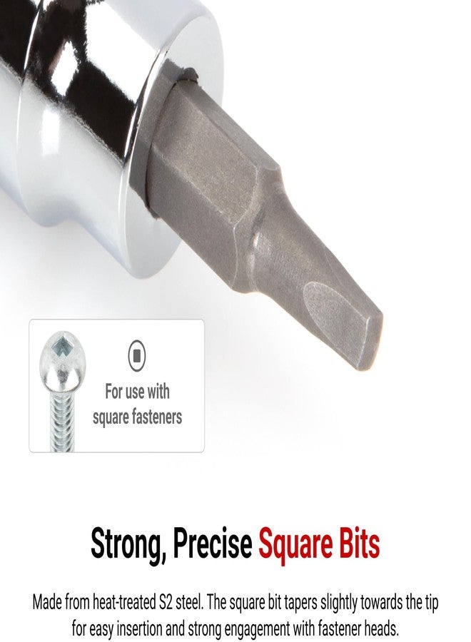 TEKTON 3/8 Inch Drive x S2 Square Recess Bit Socket | SHB15202 - Image 2