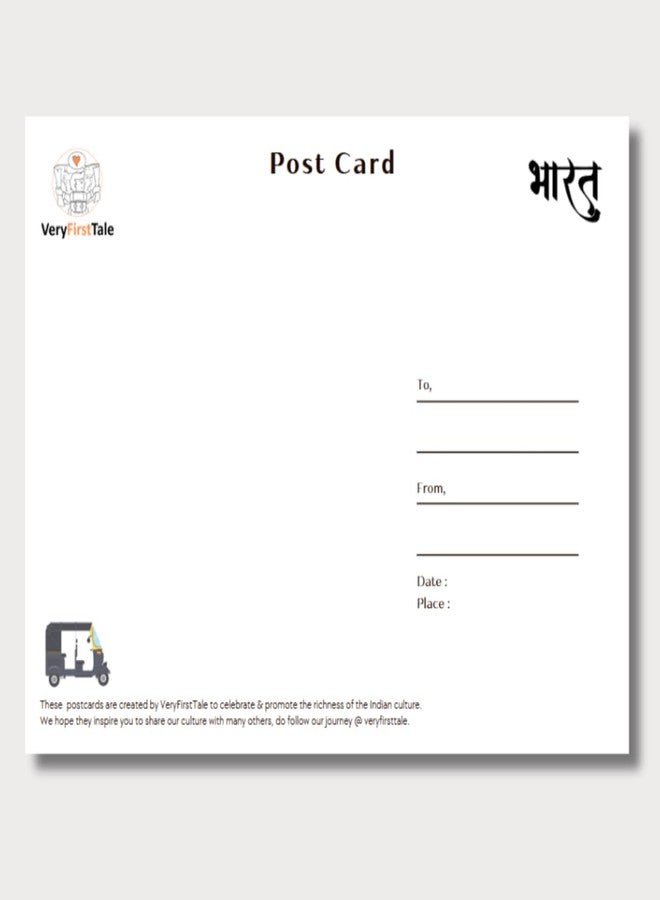 VERYFIRSTTALE India Postcards | Greetings From India - Jaisalmer Fort Postcard | Pack of 5 | Postcard From India | Indian Souvenirs | Glossy Finish | 14 cms x 10.7 cms with FREE Envelopes | Postcards of India - Image 2