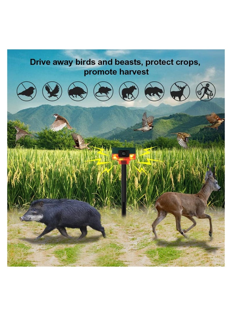 Excefore Solar Outdoor Motion Sensor Alarm, Upgraded 360° Motion Detector Alarm, Support Recording, 129db Loud Siren, 13 Kinds of Sound Strobe Light for Home Farm Barn Villa Yard - Image 2