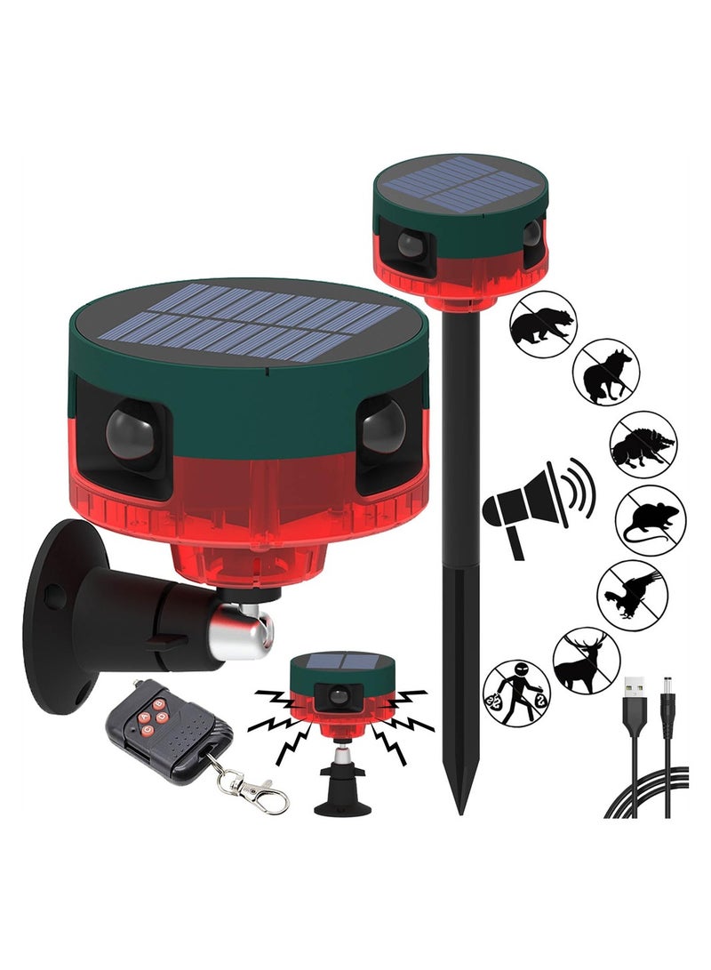 Excefore Solar Outdoor Motion Sensor Alarm, Upgraded 360° Motion Detector Alarm, Support Recording, 129db Loud Siren, 13 Kinds of Sound Strobe Light for Home Farm Barn Villa Yard - Image 1