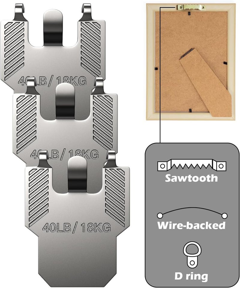(ApeBest) Picture Hangers Claw Hooks for Drywall：20Pcs Wall Picture Frame Hanging Hooks - No Damage Heavy Duty Art Picture Mirror Photo Poster Painting Hanger Hardware Kit - Claw for Room Office Decor - Image 5