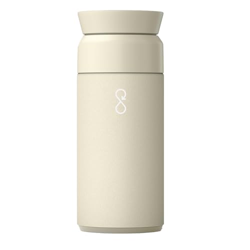 Ocean Bottle Brew Flask 12 oz | Insulated Travel Flask for Hot & Cold Drinks | Recycled Stainless Steel | Sustainable, Eco Friendly Gift (Sand Stone) - Image 1