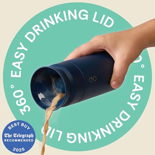 Ocean Bottle Brew Flask 12 oz | Insulated Travel Flask for Hot & Cold Drinks | Recycled Stainless Steel | Sustainable, Eco Friendly Gift (Sand Stone) - Image 5