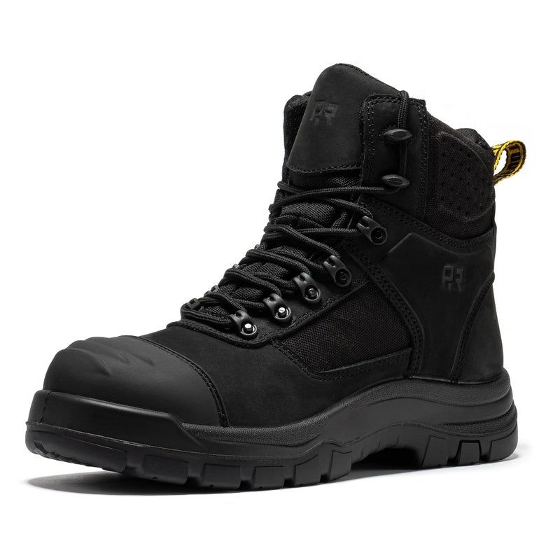ROCKROOSTER Stowe Mens Work Safety Boots Composite Toe ASTM F241318 MIC EH Lightweight Slip Resistant Industrial Boots Nubuck Leather with HYDROGUARD Waterproof Lining CP212BK95 - Image 2