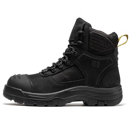 ROCKROOSTER Stowe Mens Work Safety Boots Composite Toe ASTM F241318 MIC EH Lightweight Slip Resistant Industrial Boots Nubuck Leather with HYDROGUARD Waterproof Lining CP212BK95 - Image 3