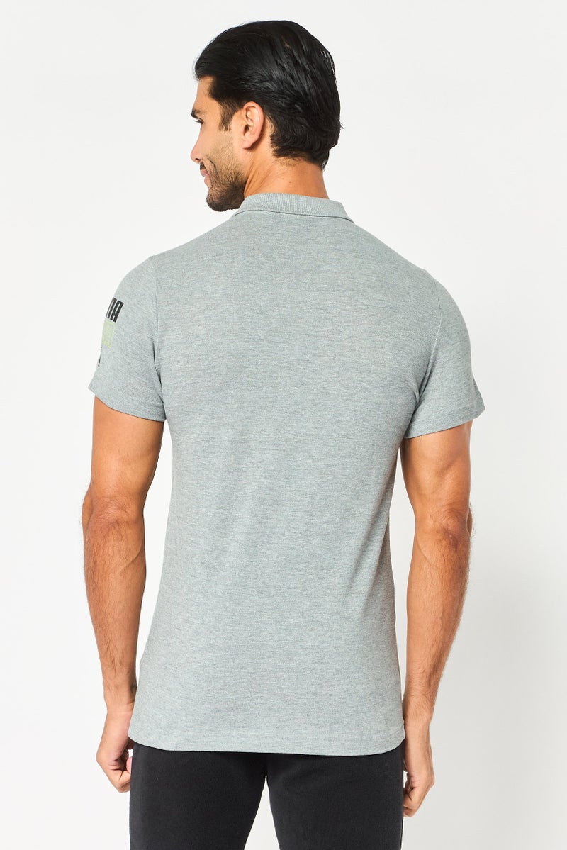 PUMA Men Slim Fit Short Sleeve Outdoor Polo Shirt, Grey - Image 2
