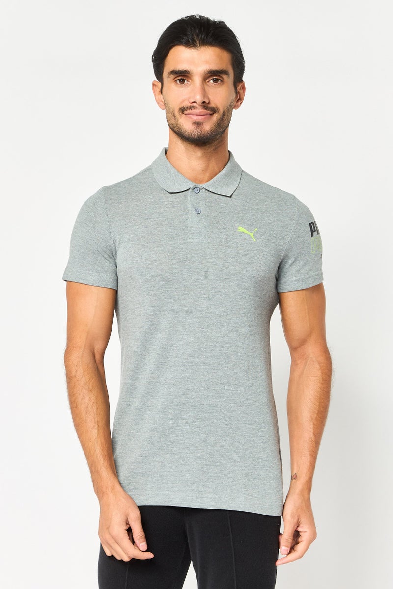 PUMA Men Slim Fit Short Sleeve Outdoor Polo Shirt, Grey - Image 1