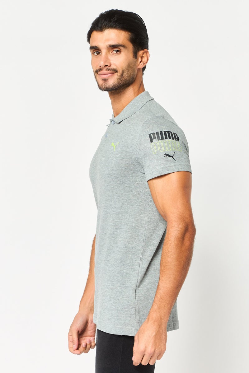PUMA Men Slim Fit Short Sleeve Outdoor Polo Shirt, Grey - Image 3