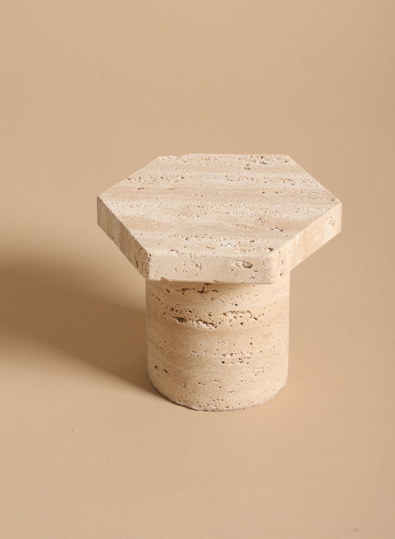 touche déco Wide Travertine Candle Holder  - Image 2