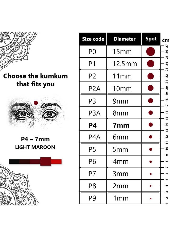 Eyetex Eyetex Pallavi Sticker Bindi/Pottu|Round|Aloe Vera & Papaya Extracts|Breathable Non-Irritating Velvet Fabric|P4|Light Maroon|20 Flaps - Image 4