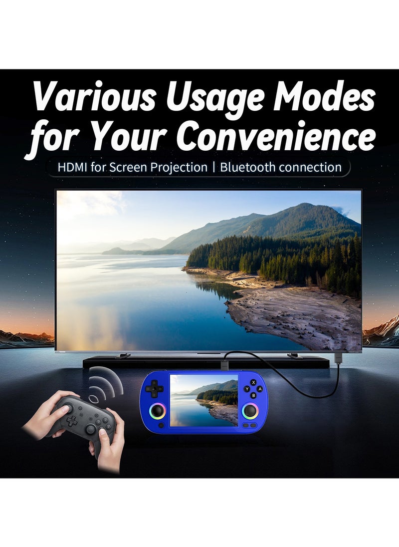 ANBERNIC  - Anbernic RG40XX H Handheld Game Console 4.0 IPS Screen -Linux 64-bit-H700 quad-core ARM Cortex-A53 1.5GHz Frequency- core 3200mAh 5G WiFi Bluetooth HDMI Output 【Blue-64GB Emulators Over 5000 Games Pre-installed 】 - Image 1