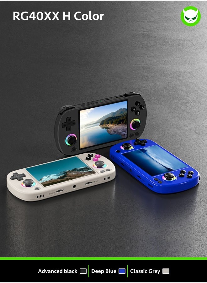 ANBERNIC  - Anbernic RG40XX H Handheld Game Console 4.0 IPS Screen -Linux 64-bit-H700 quad-core ARM Cortex-A53 1.5GHz Frequency- core 3200mAh 5G WiFi Bluetooth HDMI Output 【Blue-64GB Emulators Over 5000 Games Pre-installed 】 - Image 1