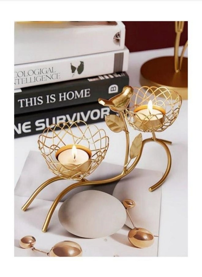 MIXDE - Two Headed Candle Holder Gold - Image 1