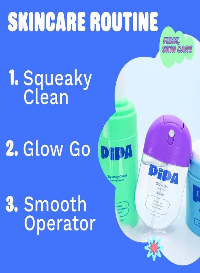 Pipa Skincare Start Young Bundle Gift Set | 3-Step Back To School Skin Care Routine for Tweens | Alcohol-Free & Safe | Includes Foam Face Cleanser, Face Moisturizer & Facial Mist - Image 2