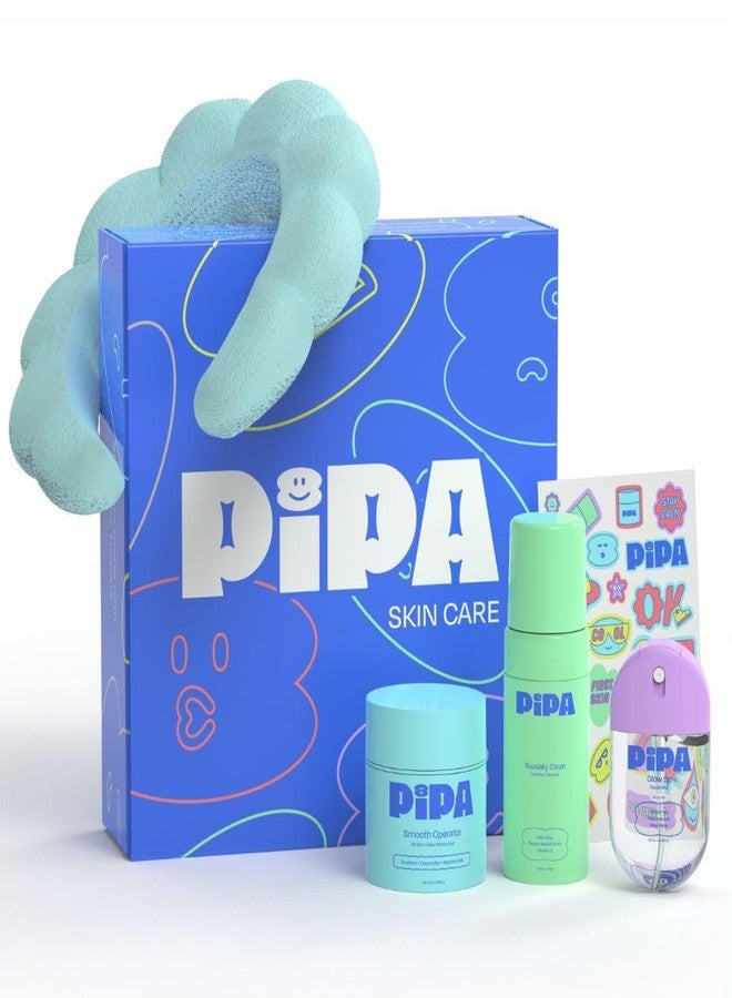 Pipa Skincare Start Young Bundle Gift Set | 3-Step Back To School Skin Care Routine for Tweens | Alcohol-Free & Safe | Includes Foam Face Cleanser, Face Moisturizer & Facial Mist - Image 1