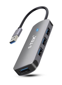 S-TEK 4-Port USB 3.0 Hub, Ultra Slim and Sleek Design Data USB-A Hub [Charging Not Supported] for MacBook Pro, Mac Pro, iMac, XPS, Flash Drive, Hard Drive, PC