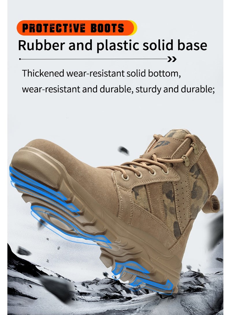 general High-Top Safety Work Shoes for Men - Steel Toe, Puncture & Smash Resistant, Wear-Resistant, Anti-Skid, Air Cushioned Protection Sneakers for Outdoor & Heavy Duty Jobs - Image 5