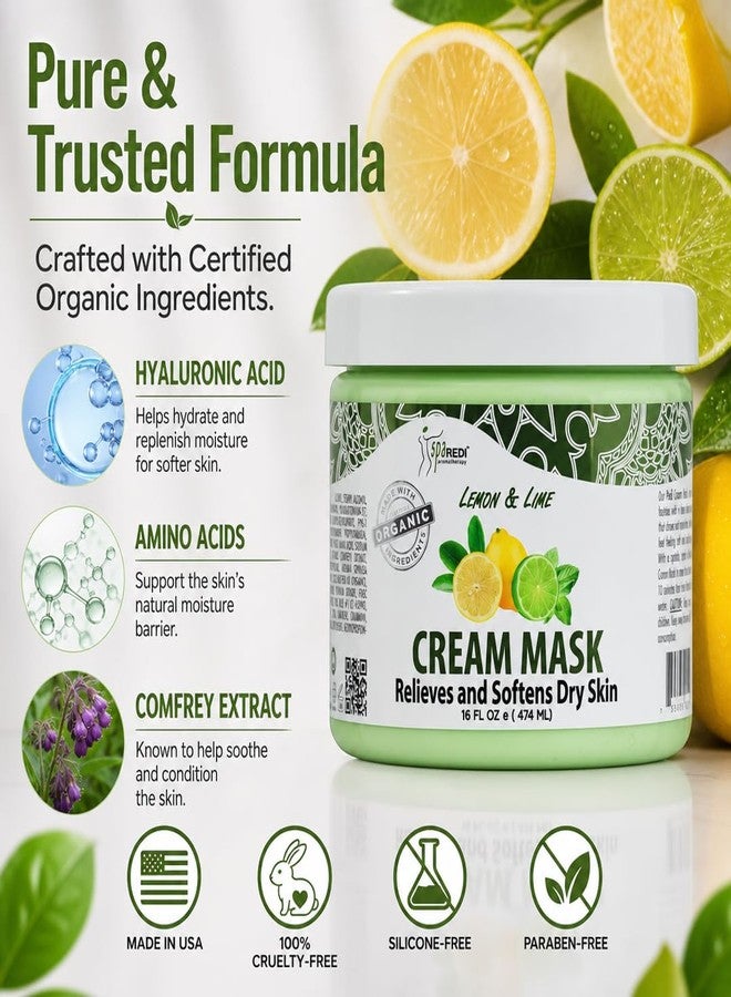 SPA REDI Pedicure Foot Cream Mask - Cracked Heel & Callus Repair for Sensitive Skin | Hyaluronic Acid, Amino Acids, Comfrey Extract | Paraben-Free, Cruelty-Free | Made in USA | Lemon Lime | 16 oz - Image 5