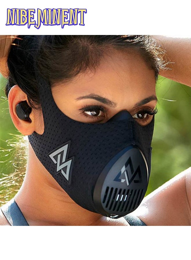 NIBEMINENT قناع تدريب الارتفاع لتحمل الأداء - مدرب التنفس للأداء في الجري وركوب الدراجات والتمارين للرجال والنساء - Image 3