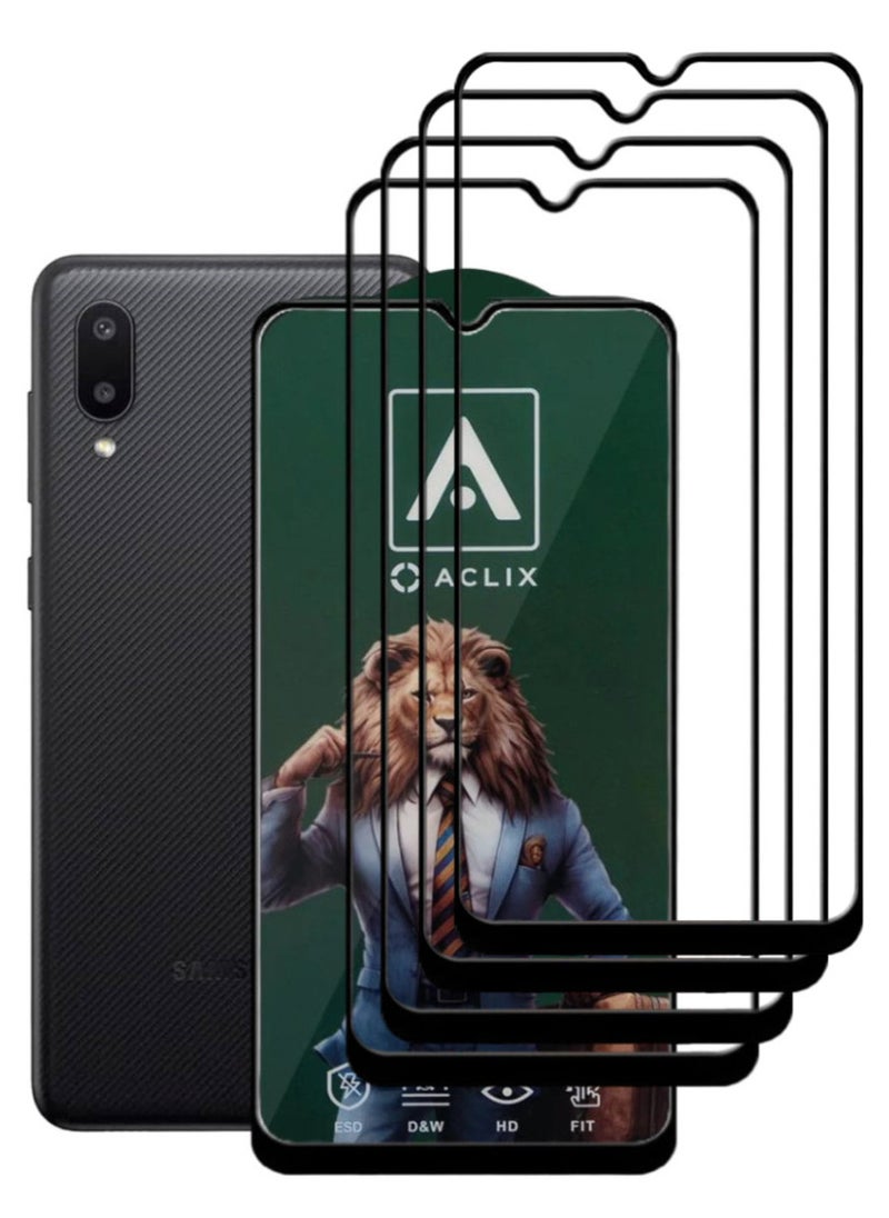 أكاليكس 4 قطع، جودة ممتازة، واقي شاشة لهاتف سامسونج جالاكسي A02 - Image 1
