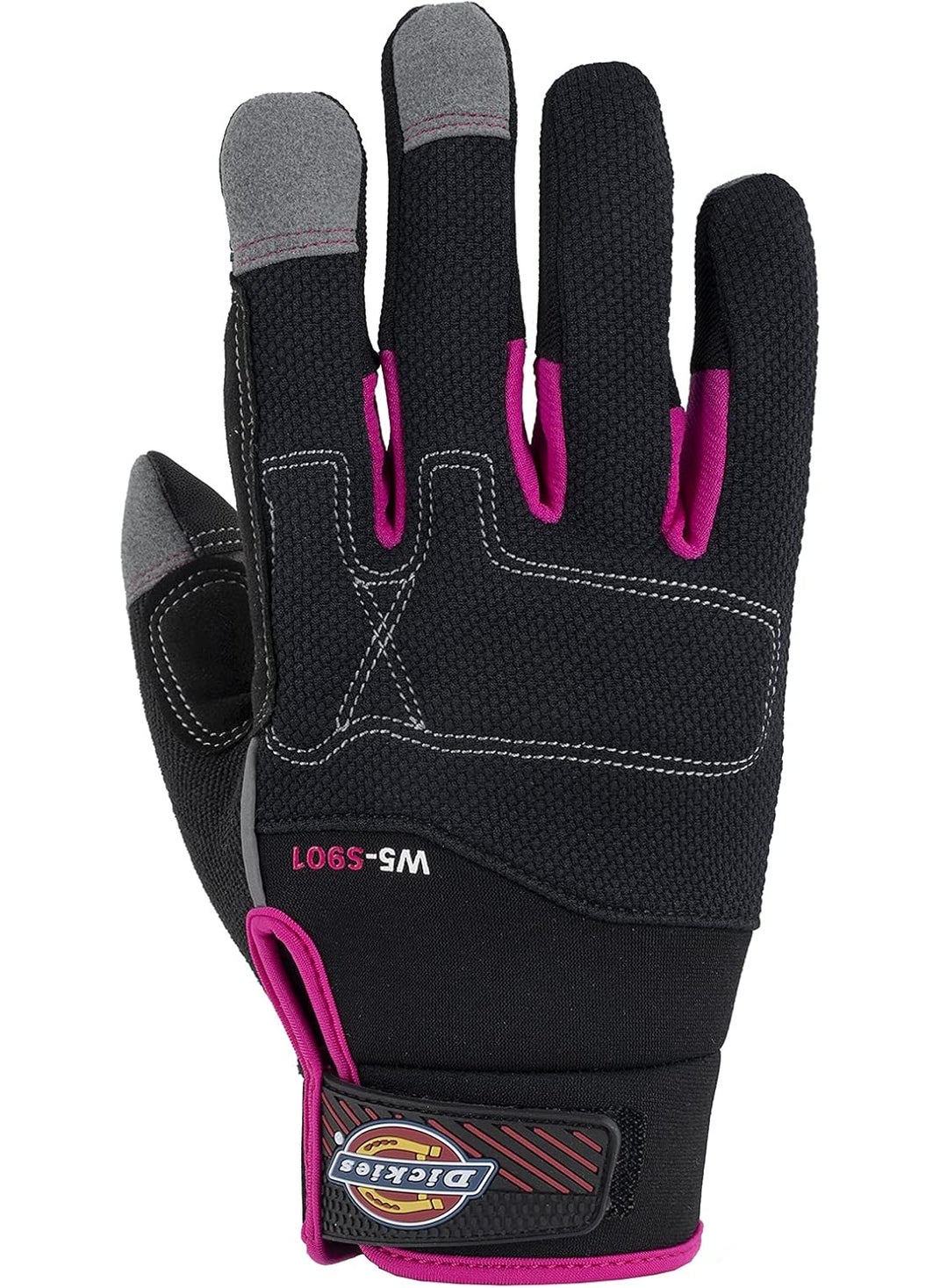 Dickies DICKIES Heavy Duty Synthetic Leather Work Gloves Women Touchscreen Compatible  Mechanic Gardening Gloves BlackPink Large  - Image 1