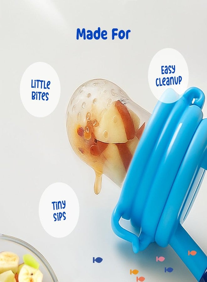 Bumtum Baby Silicone Food & Fruit Nibbler with Extra Mesh | Soft Pacifier Feeder & Teether for Infants 3+ Months | BPA Free, Hygienic | Baby Fruit Nibbler Combo - Pack of 2 - Image 3