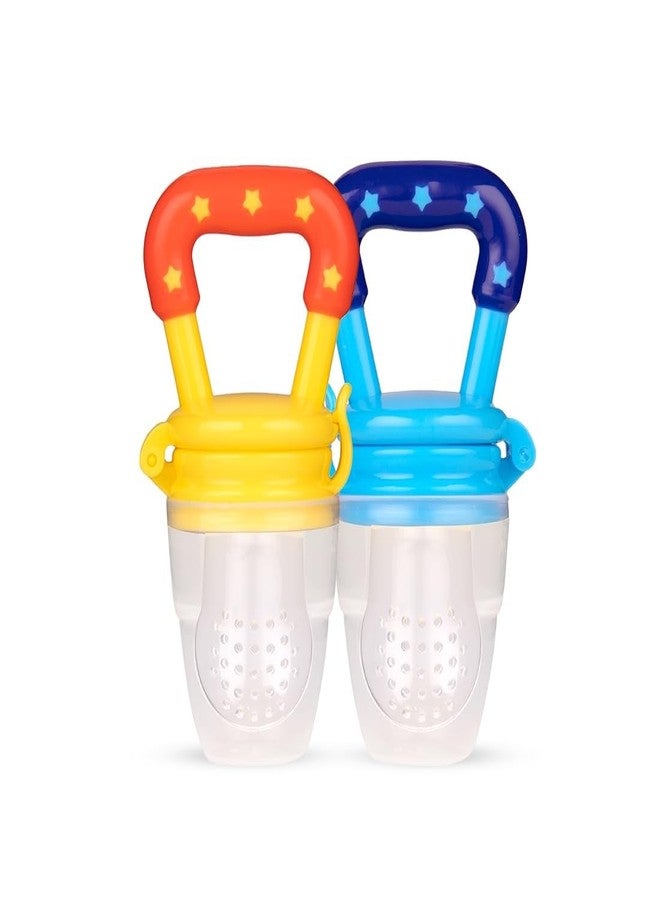 Bumtum Baby Silicone Food & Fruit Nibbler with Extra Mesh | Soft Pacifier Feeder & Teether for Infants 3+ Months | BPA Free, Hygienic | Baby Fruit Nibbler Combo - Pack of 2 - Image 1