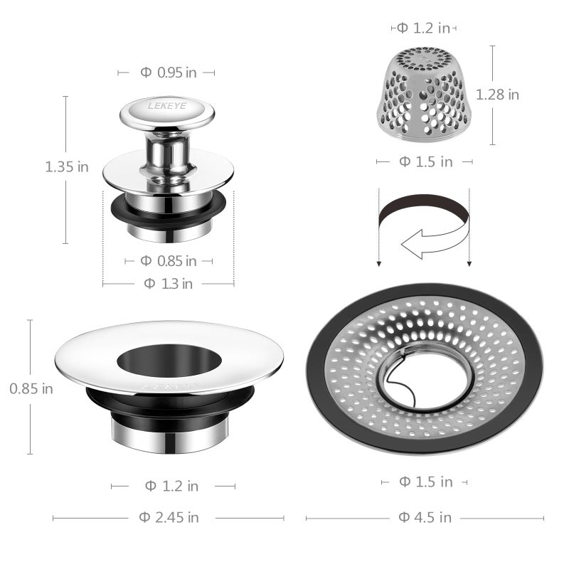 LEKEYE Shower Drain Hair Catcher | Bathtub Stopper/Strainer Stainless Steel Drain Protector - Image 3