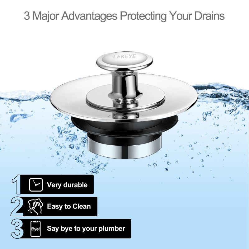 LEKEYE Shower Drain Hair Catcher | Bathtub Stopper/Strainer Stainless Steel Drain Protector - Image 2