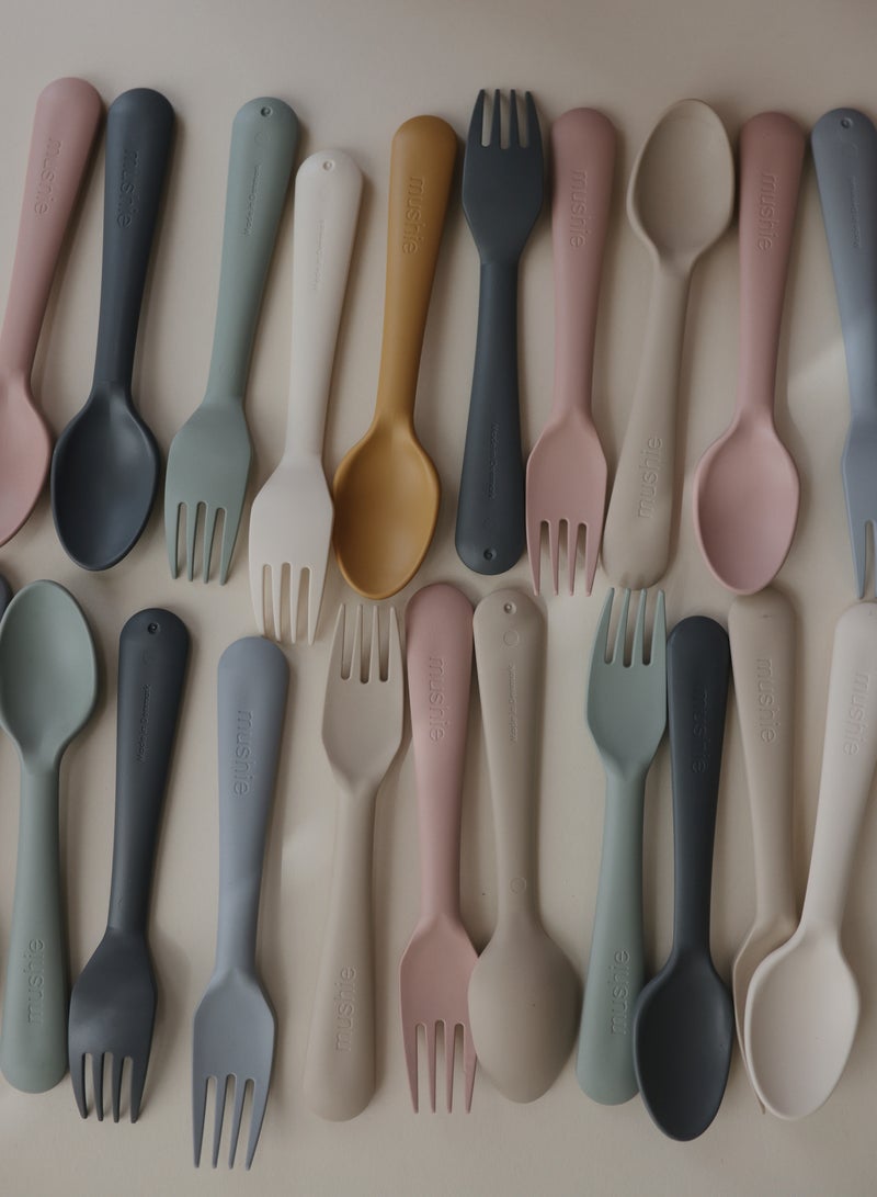 موشي طقم شوكة وملعقة عشاء موشي للأطفال، لون نرجسي شاحب - Image 2