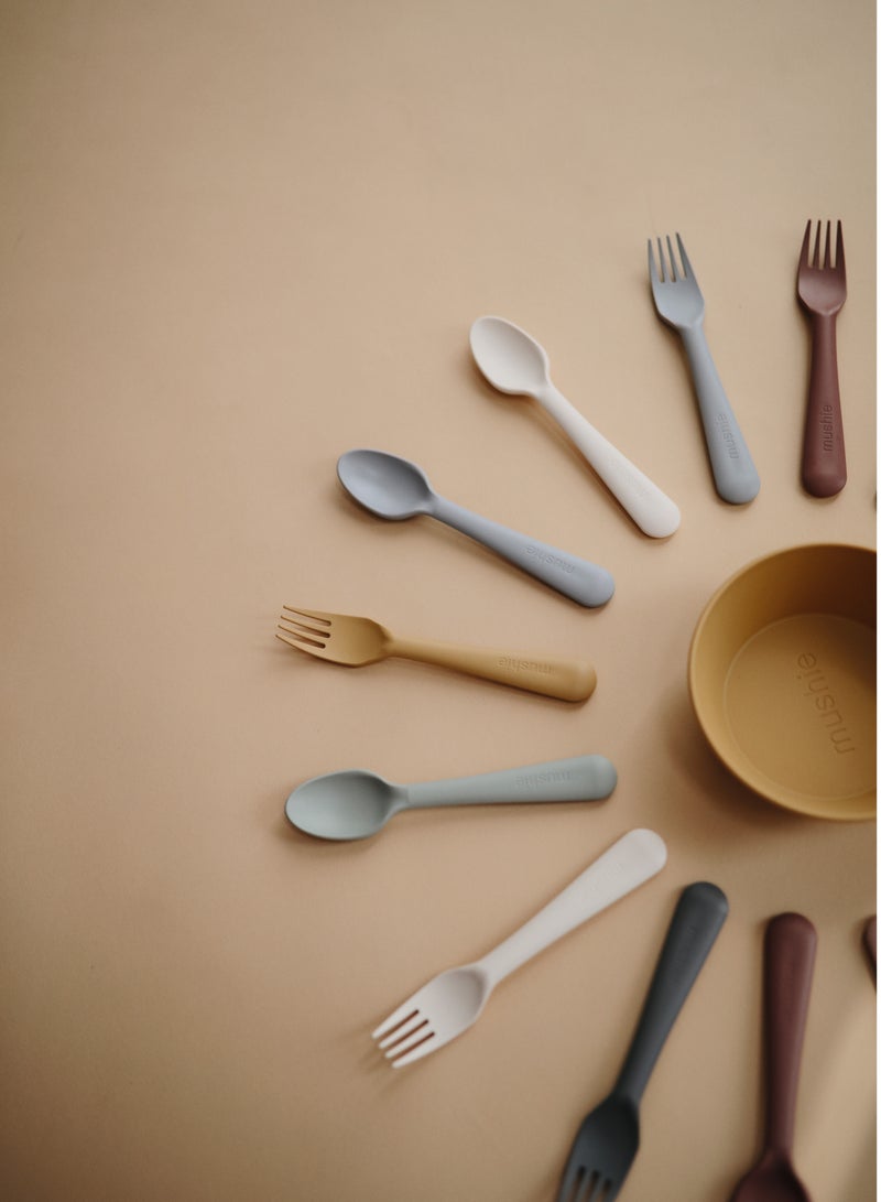 موشي طقم شوكة وملعقة عشاء موشي للأطفال، لون نرجسي شاحب - Image 3