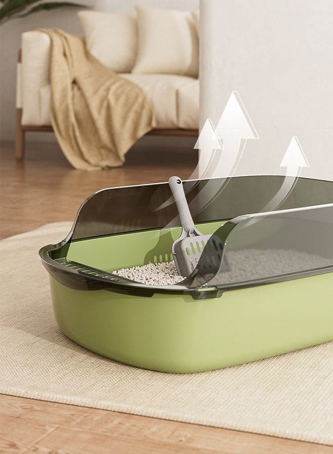 Oversized Semi-Closed Cat Litter Box with High Fence Kitten Toilet,Splash-Proof Detachable Potty Tray Toilet with Plastic Scoop & Deodorizing Bag, Easy to Clean, Suitable for All Kinds of Litter - Image 4