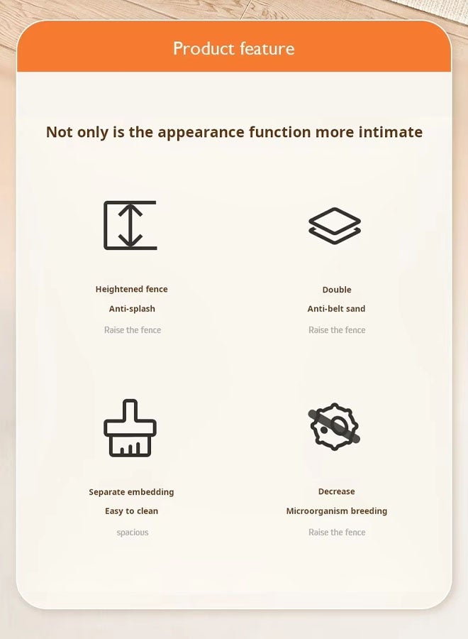 Oversized Semi-Closed Cat Litter Box with High Fence Kitten Toilet,Splash-Proof Detachable Potty Tray Toilet with Plastic Scoop & Deodorizing Bag, Easy to Clean, Suitable for All Kinds of Litter - Image 3