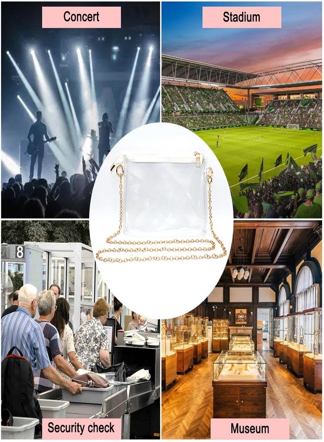 lyfLux Stadium Approved Clear Crossbody Bag for Women, Transparent Purse with Gold Chain, Waterproof Concert Bag for Sporting Events, Music Festivals, Concerts (20x13x2cm, 120cm Chain) - Image 5