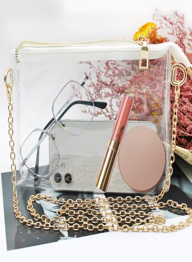 lyfLux Stadium Approved Clear Crossbody Bag for Women, Transparent Purse with Gold Chain, Waterproof Concert Bag for Sporting Events, Music Festivals, Concerts (20x13x2cm, 120cm Chain) - Image 3