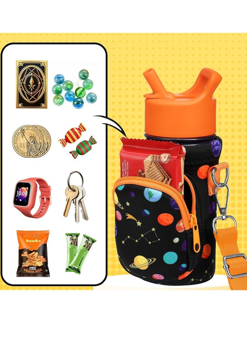 Generic - Water Bottle Carrier Bag for 10/12/14/16/18Oz Tumbler, Water Bottle Holder with Adjustable Strap for Kids Boys Girls,Smiley - Image 1