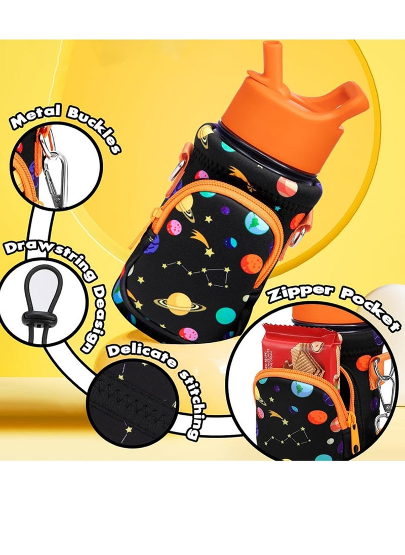 Generic - Water Bottle Carrier Bag for 10/12/14/16/18Oz Tumbler, Water Bottle Holder with Adjustable Strap for Kids Boys Girls,Smiley - Image 1