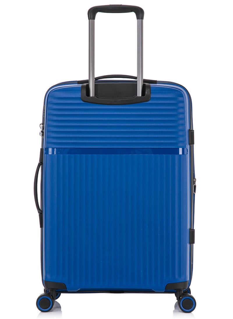 CABINPRO - Light Weight PP Fashion Trolley Luggage Set of 3 Expandable Hard Case Suitcase with Safe Zipper and 4 Quite 360° Double Spinner Wheels CP002 Sapphire Blue - Image 1