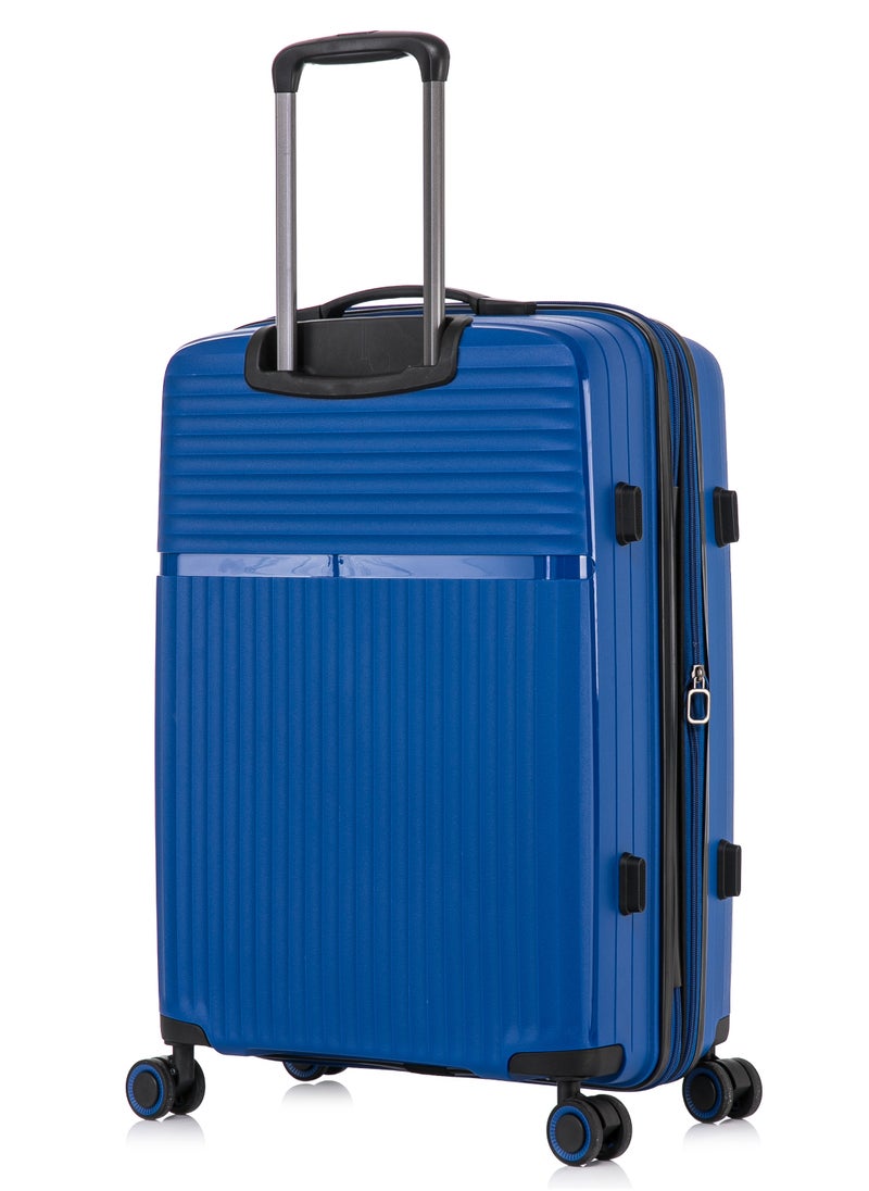 CABINPRO Light Weight PP Fashion Trolley Luggage Set of 3 Expandable Hard Case Suitcase with Safe Zipper and 4 Quite 360° Double Spinner Wheels CP002 Sapphire Blue  - Image 5