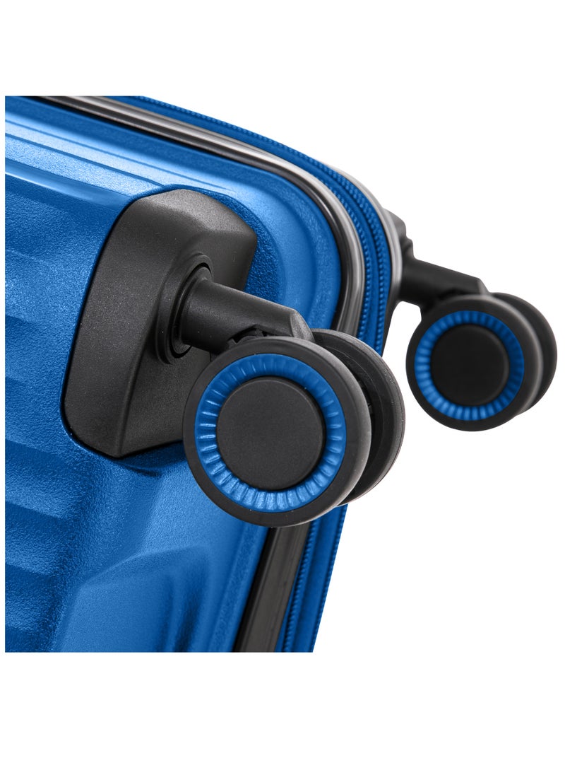 CABINPRO - Light Weight PP Fashion Trolley Luggage Set of 3 Expandable Hard Case Suitcase with Safe Zipper and 4 Quite 360° Double Spinner Wheels CP002 Sapphire Blue - Image 1