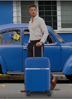 CABINPRO Light Weight PP Fashion Trolley Luggage Set of 3 Expandable Hard Case Suitcase with Safe Zipper and 4 Quite 360° Double Spinner Wheels CP002 Sapphire Blue  - Image 2