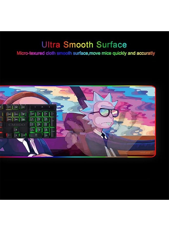 STAUD - Large Luminescence Mouse Pad Extended Gaming Non-Slip Rubber Base Office Desk Keyboard Mouse Pads (300 * 800 * 4mm）Rick and Morty - Image 1