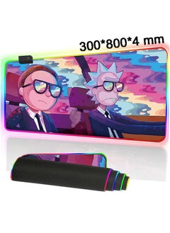 STAUD Large Luminescence Mouse Pad Extended Gaming Non-Slip Rubber Base Office Desk Keyboard Mouse Pads (300 * 800 * 4mm）Rick and Morty  - Image 1